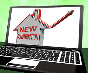 Image showing New Construction House Laptop Means Recently Constructed Home