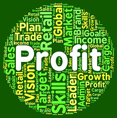 Image showing Profit Word Means Wordclouds Investment And Text