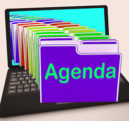 Image showing Agenda Folders Laptop Show Schedule Lineup Or Timetable