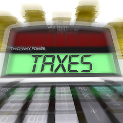 Image showing Taxes Calculated Means Taxation Of Income And Earnings