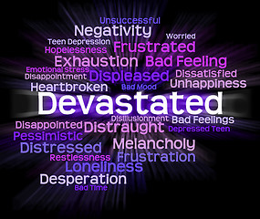 Image showing Devastated Word Indicates Stunned Traumatize And Overcome