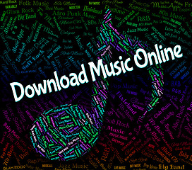 Image showing Download Music Online Represents Web Site And Audio