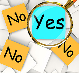 Image showing Yes No Post-It Papers Mean Positive Or Negative Response