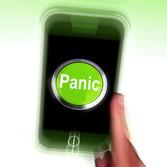 Image showing Panic Mobile Means Anxiety Distress And Alarm