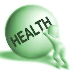 Image showing Health Uphill Sphere Shows Healthy Medical Wellbeing