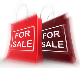 Image showing For Sale Shopping Bags Represent Retail Selling and Offers