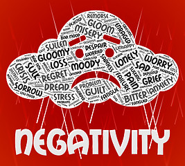 Image showing Negativity Word Represents Wordclouds Dissentt And Fatalistic