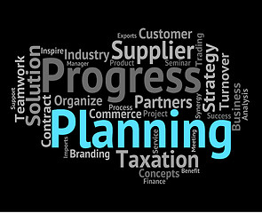 Image showing Planning Word Represents Objectives Wordclouds And Aim