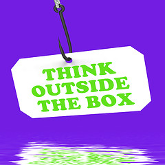 Image showing Think Outside The Box On Hook Displays  Imagination And Creativi