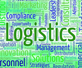 Image showing Logistics Word Represents Coordinate Wordcloud And Plans