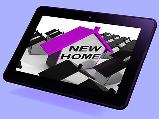 Image showing New Home House Tablet Means Buying Or Renting Out Property