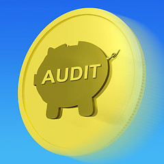 Image showing Audit Gold Coin Shows Auditing And Inspection Of Finances