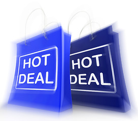 Image showing Hot Deal Shopping Bags Show Shopping  Discounts and Bargains