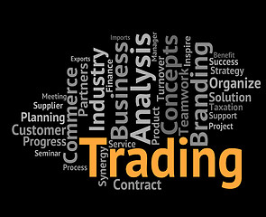 Image showing Trading Word Represents Text Selling And Business