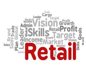 Image showing Retail Word Represents Market Marketing And Retailing