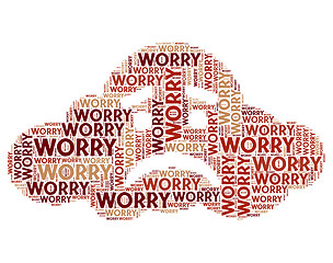 Image showing Worry Word Indicates Ill At Ease And Bothered