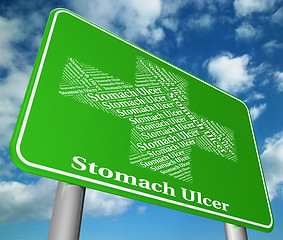 Image showing Stomach Ulcer Indicates Ill Health And Abdomens