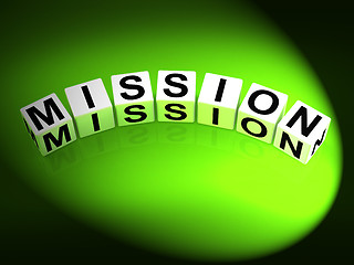 Image showing Mission Dice Show Mission Strategies and Goals