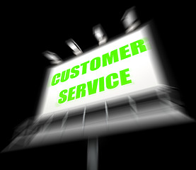 Image showing Customer Service Media Sign Displays Consumer Assistance and Ser