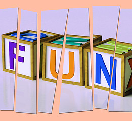 Image showing Fun Letters Mean Joy Pleasure And Excitement