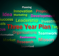 Image showing Three Year Plan Words Shows Future Business Program