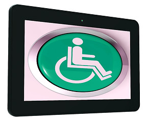 Image showing Disabled Tablet Shows Wheelchair Access Or Handicapped