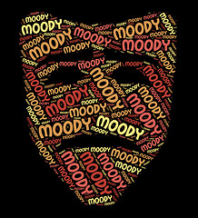 Image showing Moody Word Represents Words Dour And Emotional