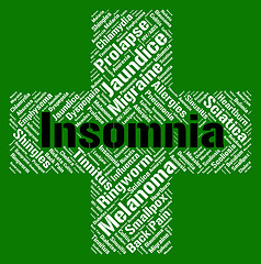 Image showing Insomnia Word Means Sleep Disorder And Affliction