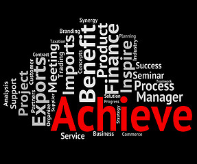 Image showing Achieve Word Shows Winner Succeed And Achieving