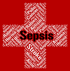 Image showing Sepsis Word Indicates Ill Health And Ailments