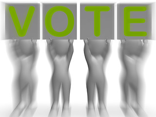 Image showing Vote Placards Shows Political Elections Or Choices