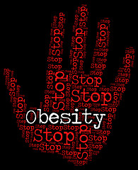 Image showing Stop Obesity Shows Chunky Portliness And Chubbiness