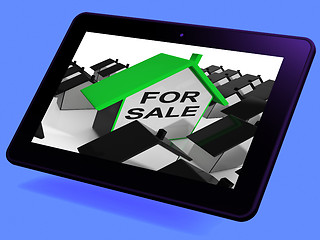 Image showing For Sale House Tablet Means Real Estate On Market