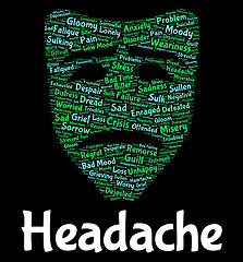 Image showing Headache Word Shows Text Headaches And Megrim