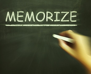 Image showing Memorize Chalk Shows Learn Information By Heart