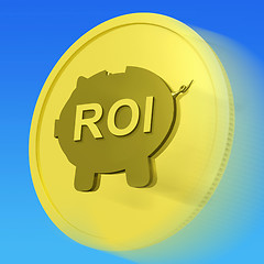 Image showing ROI Gold Coin Shows Financial Return For Investors