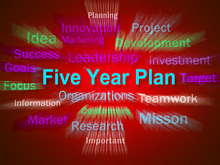 Image showing Five Year Plan Brainstorm Displays Strategy For Next 5 Years