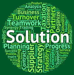 Image showing Solution Word Means Successful Succeed And Wordclouds