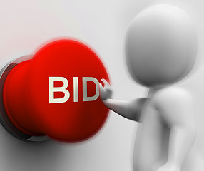 Image showing Bid Pressed Shows Auction Bidding And Reserve