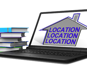 Image showing Location Location Location House Laptop Means Best Area And Idea