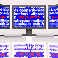 Image showing Copyright Monitors Shows Ownership Of Intellectual Or Patented P