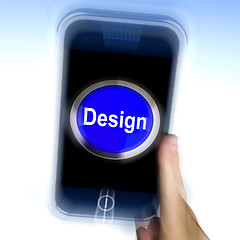 Image showing Design On Mobile Phone Shows Creative Artistic Designing