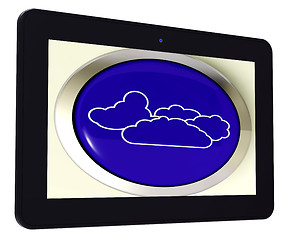 Image showing Cloud Tablet Means Rain Rainy Weather