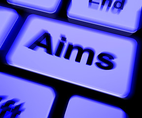 Image showing Aims Keyboard Shows Targeting Purpose And Aspiration