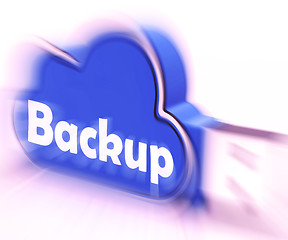 Image showing Backup Cloud USB drive Means Data Storage Or Safe Copy