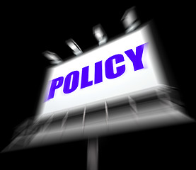 Image showing Policy Media Sign Displays Code Protocol and Guidelines