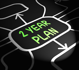 Image showing Two Year Plan Arrows Means Program For Next 2 Years