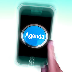 Image showing Agenda On Mobile Phone Shows Schedule Program