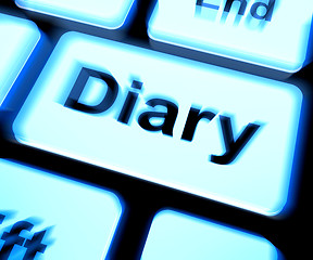 Image showing Diary Keyboard Shows Online Planner Or Schedule