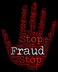 Image showing Stop Fraud Means Warning Sign And Con